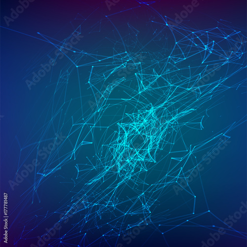 Abstract vector particles and lines.