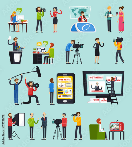 Creating News Orthogonal Icons Set