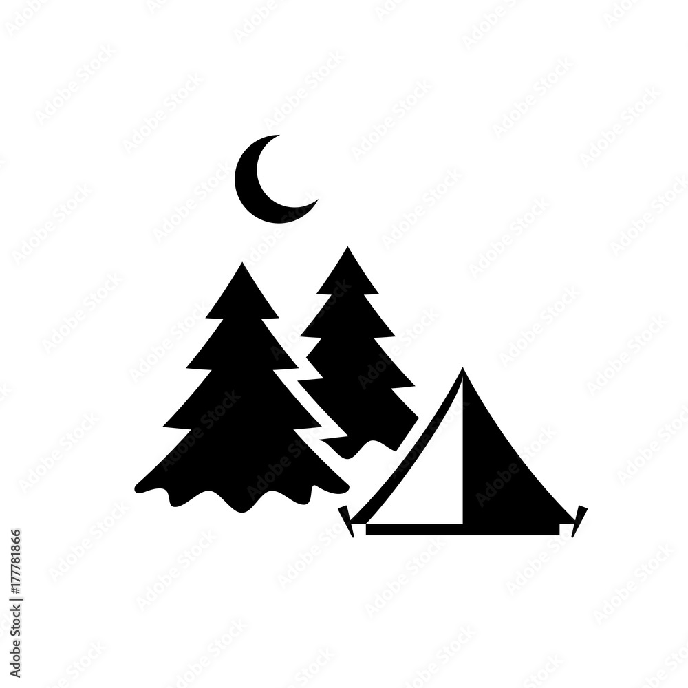 Camping vector pictogram Stock Vector | Adobe Stock