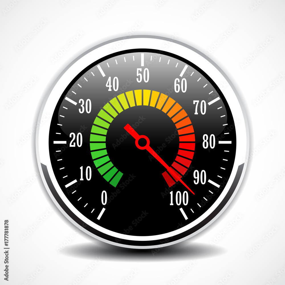 Speed metering dial face vector icon Speed metering dial face vector icon