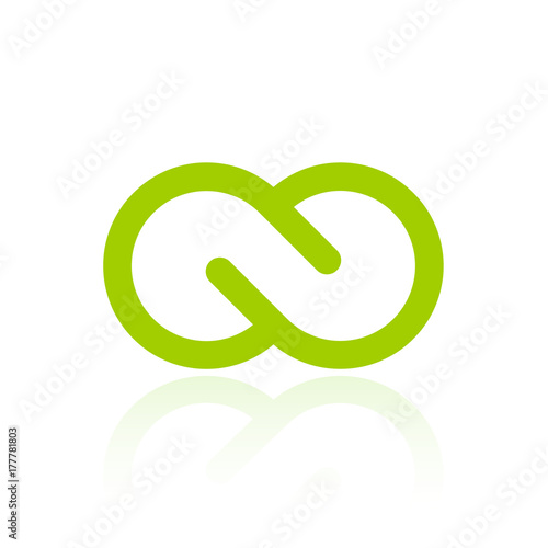 Green infinity loop logo
