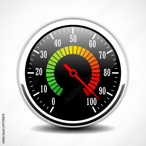 Speed metering dial face vector icon