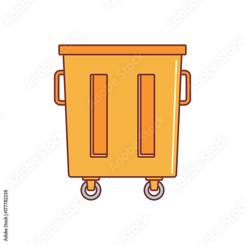Trash container icon, cartoon style