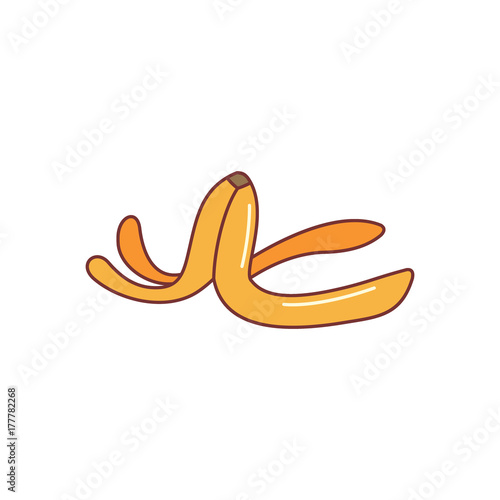 Peel of banana icon, cartoon style