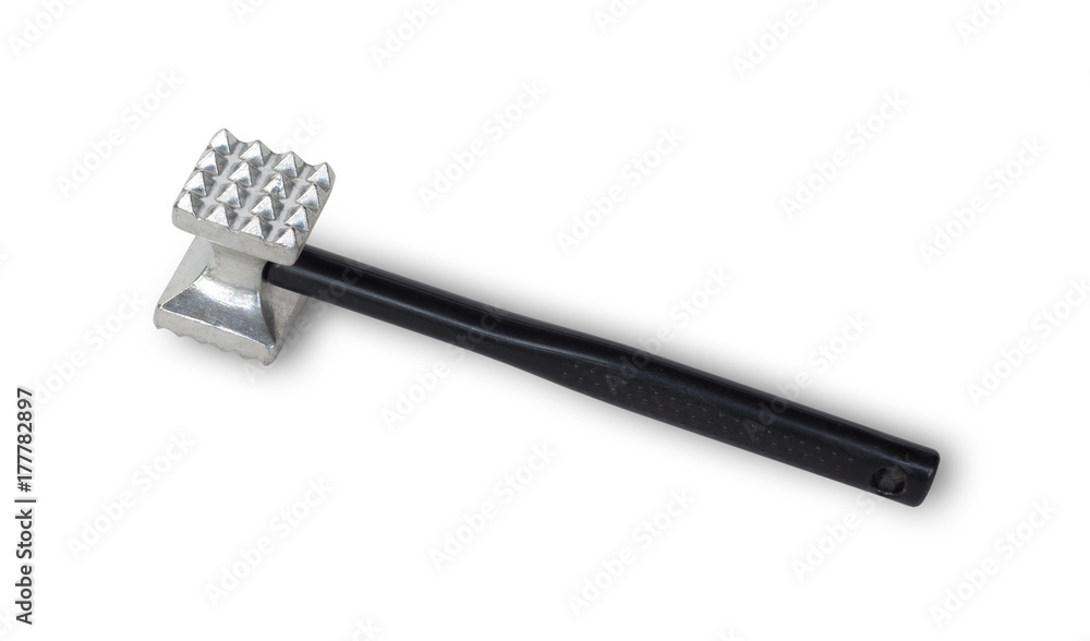 Hammer for beating the meat or meat tenderizer on white background Hammer for beating the meat or meat tenderizer on white background
