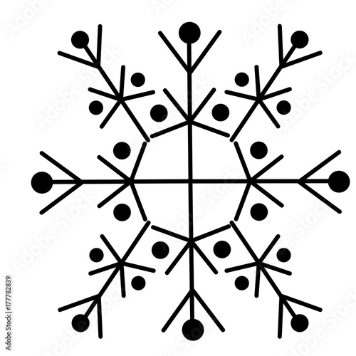 Snowflake isolated on white background  Vector illustration