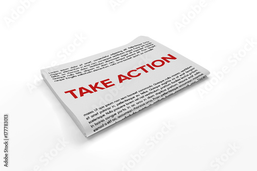 Take Action on Newspaper background