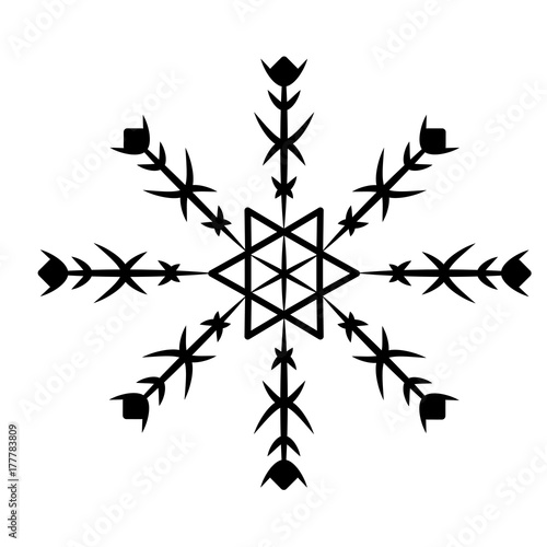 Snowflake isolated on white background  Vector illustration