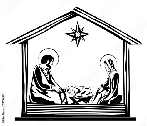 Christmas Nativity Scene vector eps 10
