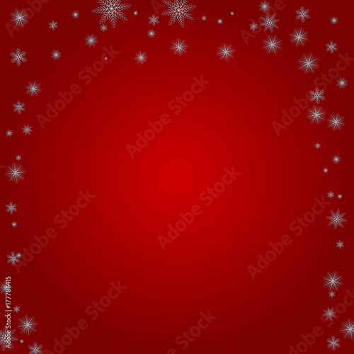 snowflakes on a red background © rokvel
