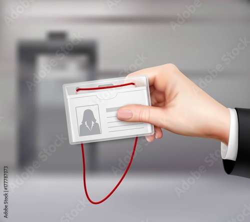 Business ID Card Hand Realistic 