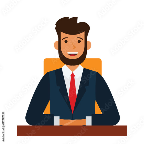 chairman of the board cartoon flat illustration concept on isolated vector white background