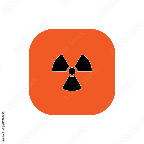 nuclear radiation square icon vector