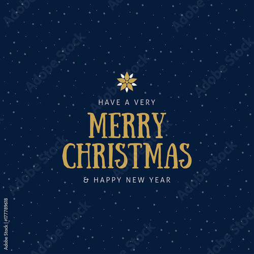 Christmas design with a blue background with snowflakes and greetings © AgataCreate