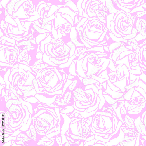 Floral seamless texture with roses.