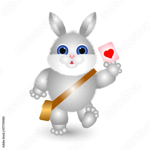 Hare - a postman with congratulations