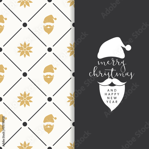 Christmas background with santa calus and greetings