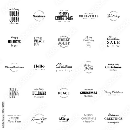 Set of christmas lettering designs