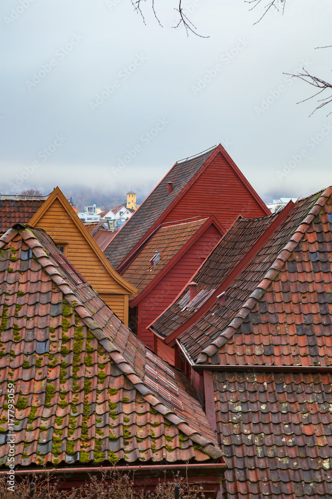 Roofs of Bergen, Norway