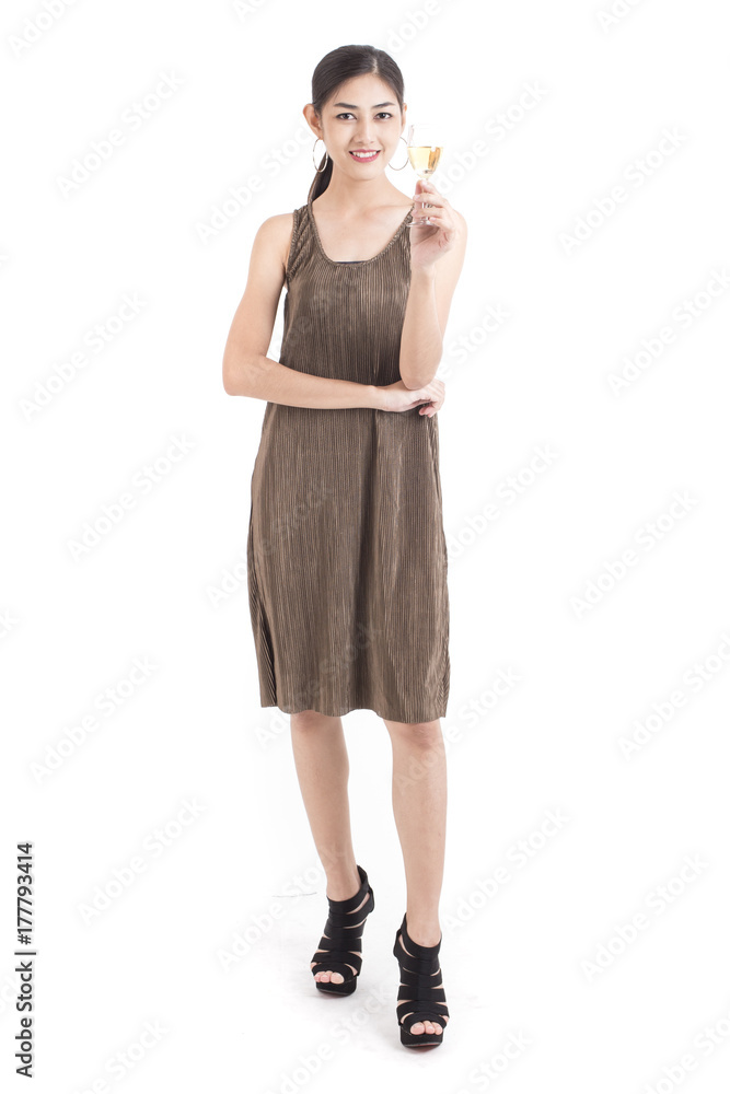 Beautiful Asian Woman with Happy Emotion, Isolated On White. Beautiful Asian Woman with Happy Emotion, Isolated On White.