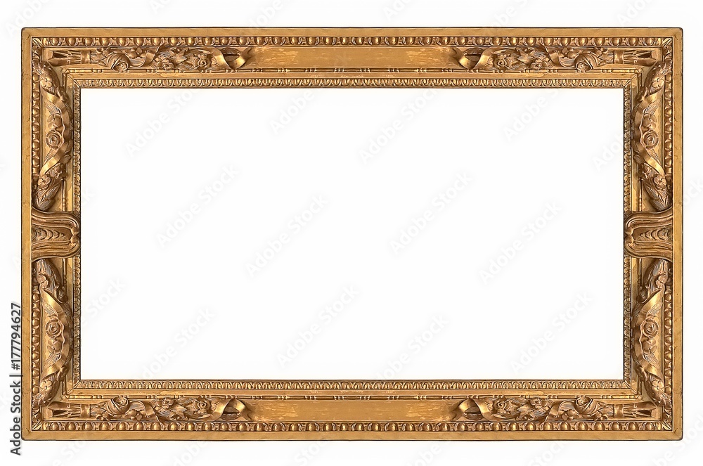 Golden frame for paintings, mirrors or photos