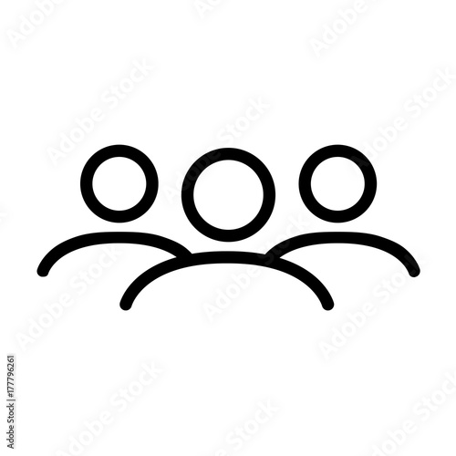 Group line icon. Simple representation of group or crowd of people. Vector Illustration