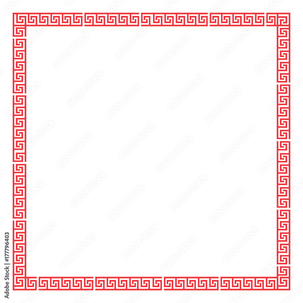 Chinese red frame on white background . vector design