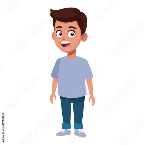 Cute schoolboy cartoon icon vector illustration graphic design