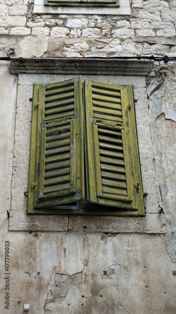 close up from old window in croatia
