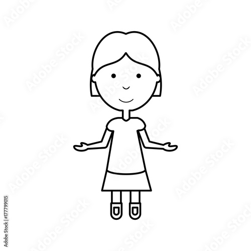 woman with open arms vector illustration