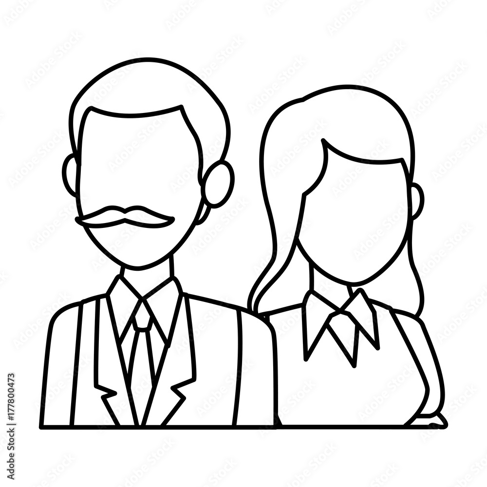 Teachers teamwork couple icon vector illustration graphic design