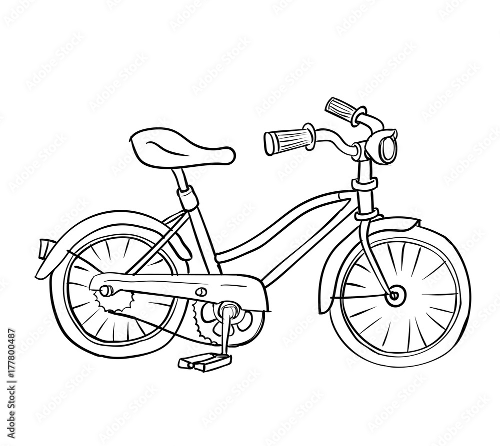Illustration of Bicycle - Vector hand drawn Illustration of Bicycle - Vector hand drawn