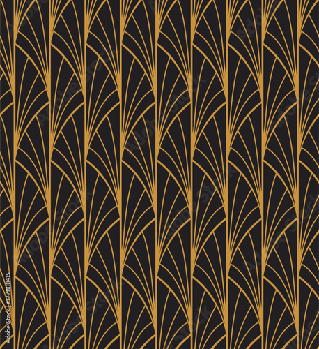 Vintage Art Deco Seamless Pattern. Geometric decorative texture. 