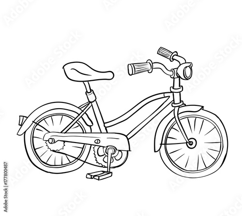 Illustration of Bicycle - Vector hand drawn