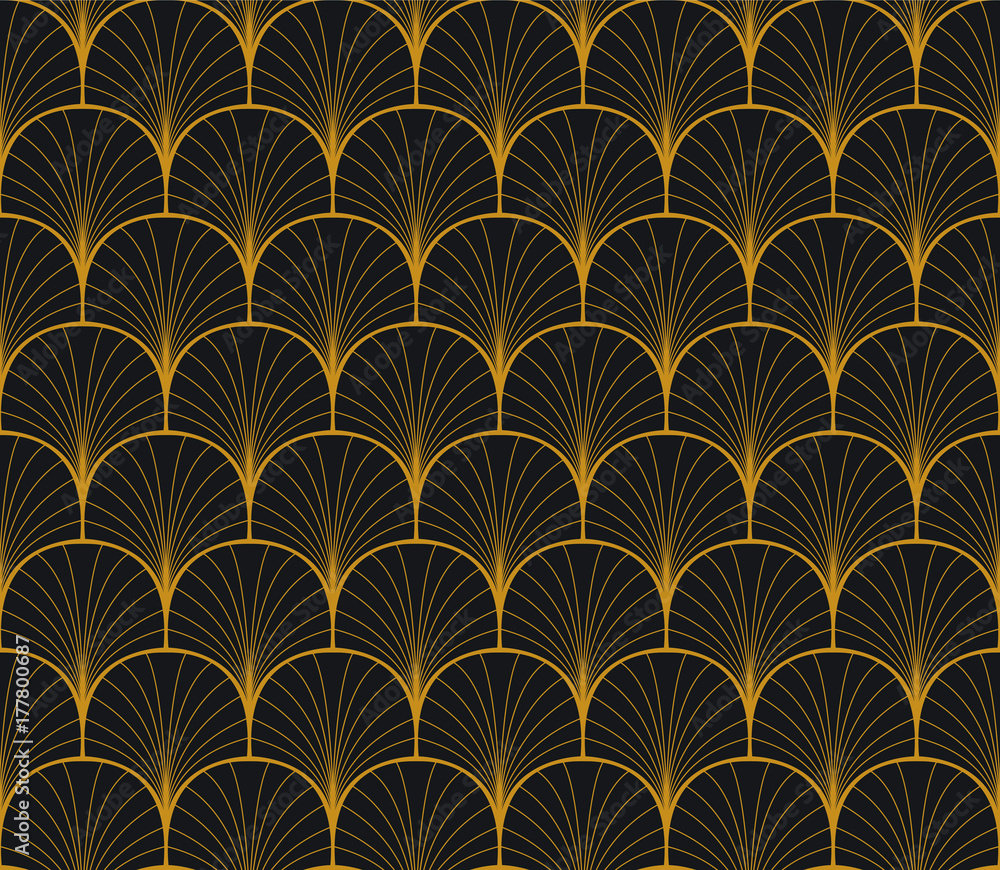 Vector Floral Art Nouveau Seamless Pattern. Geometric decorative leaves texture. Retro stylish background. Vector Floral Art Nouveau Seamless Pattern. Geometric decorative leaves texture. Retro stylish background.