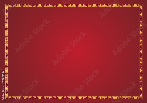 Chinese yellow frame on red background . vector design