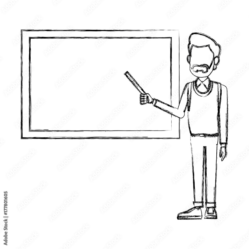 Teacher with blackboard icon vector illustration graphic design Teacher with blackboard icon vector illustration graphic design