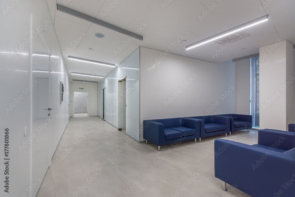 Waiting area with seats in a clinic Waiting area with seats in a clinic