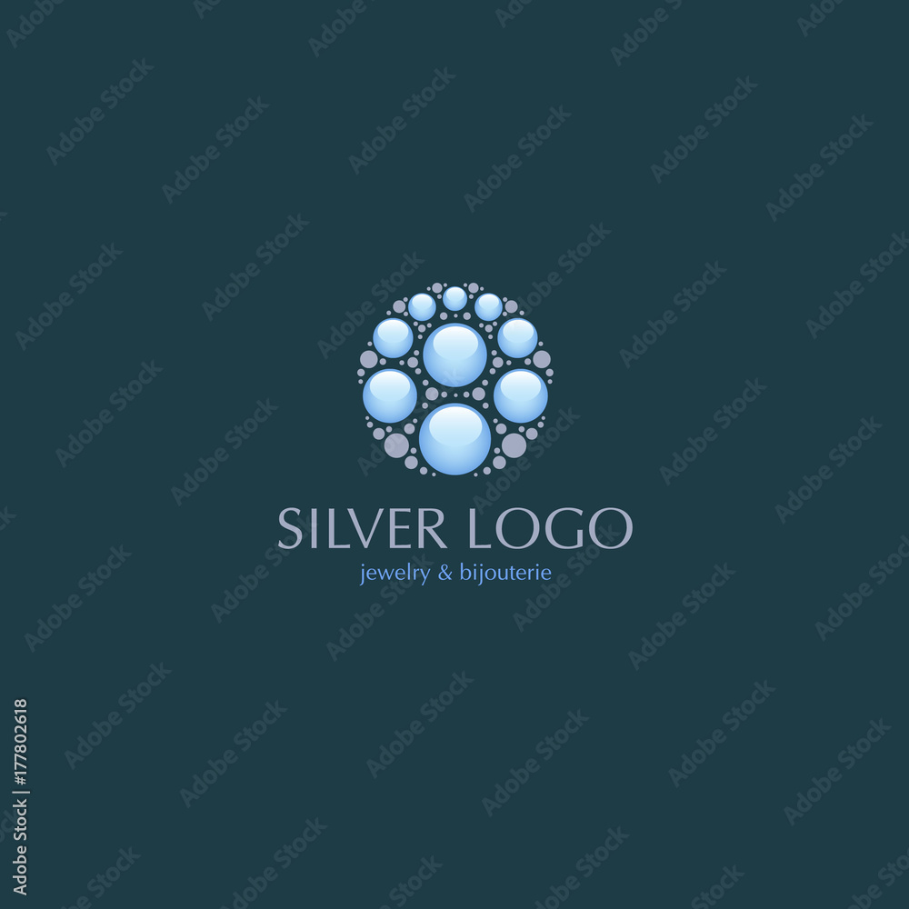 Jewelry logo. Beautiful logo on jewelry theme, shiny smooth stones, isolated on a dark blue background. Jewelry logo. Beautiful logo on jewelry theme, shiny smooth stones, isolated on a dark blue background.