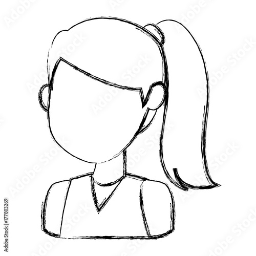 Girl faceless cartoon icon vector illustration graphic design