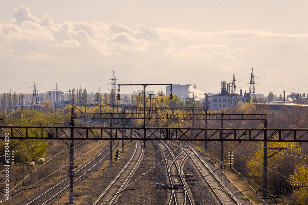 railroad railway rail autumn railroad railway rail autumn