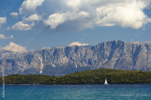 Mountains of the mainland Greece as seen from Lefkada island.   © milangonda