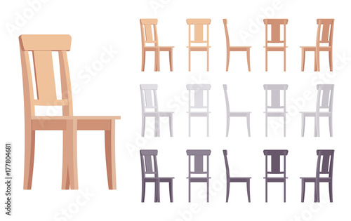 Wooden chair furniture set photo