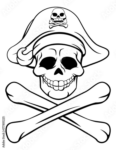 Skull and Crossbones Pirate Cartoon 