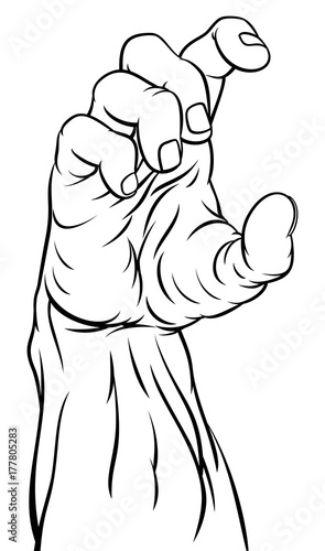 Cartoon Zombie Monster Halloween Hand
