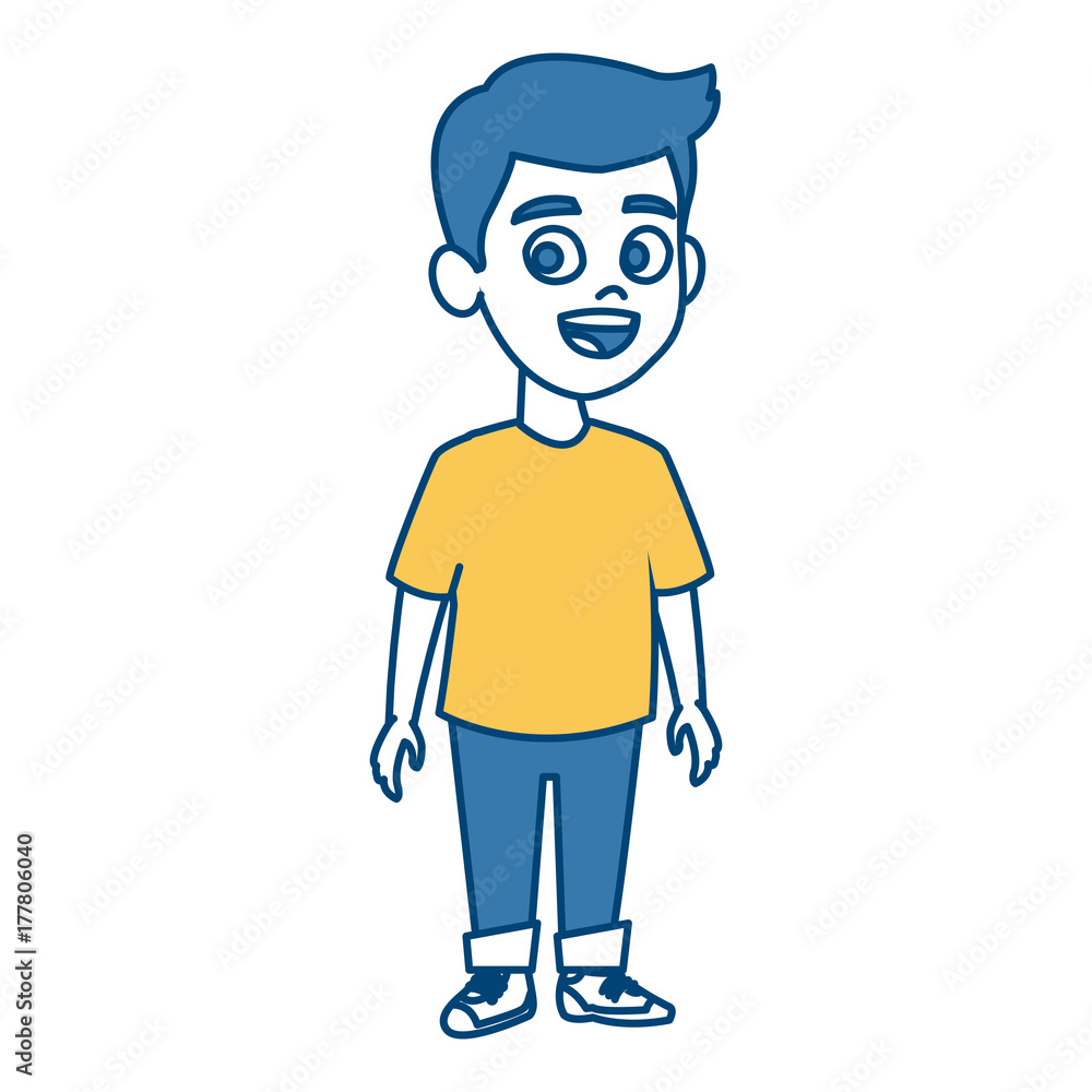 Cute schoolboy cartoon icon vector illustration graphic design