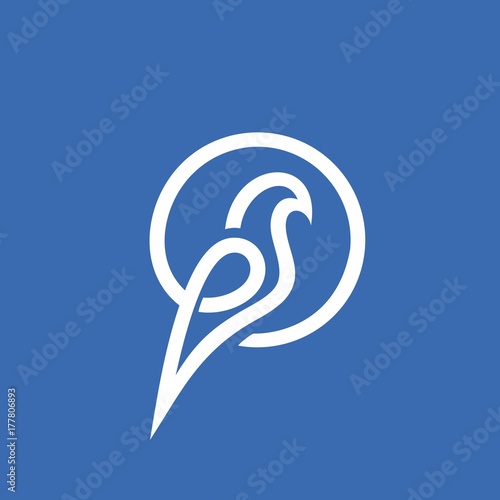 Modern vector professional sign logo dove bird