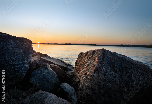 Seaside sunset in Helsinki FInland.