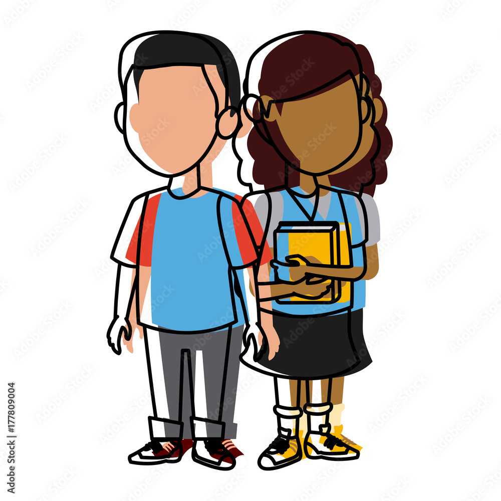 School kids friends cartoon icon vector illustration graphic design School kids friends cartoon icon vector illustration graphic design