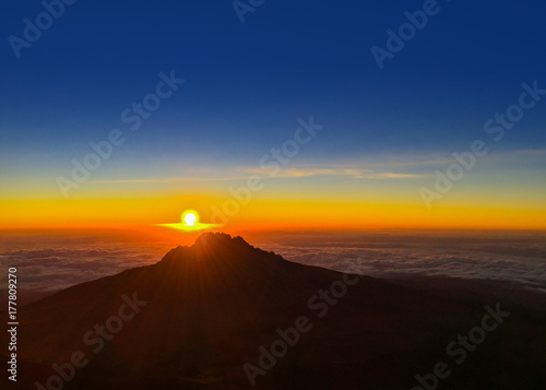 Sunrise Over Mawenzi Peak on Mt. Kilimanjaro in Tanzania, Africa